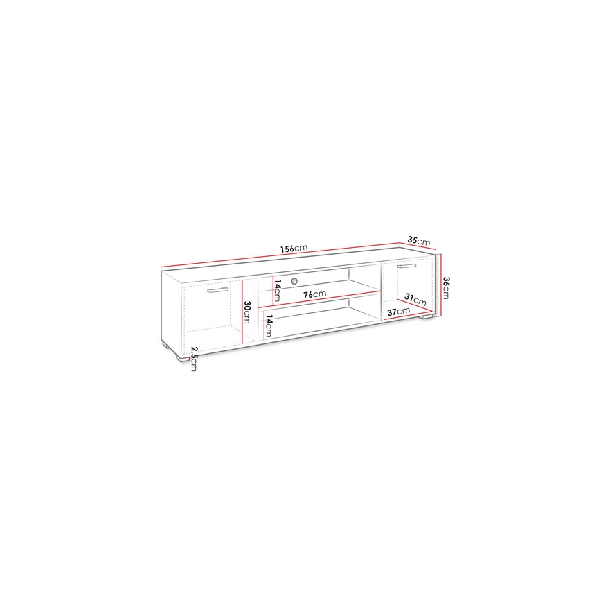 TV stalas GIMREN 36x156 cm balta