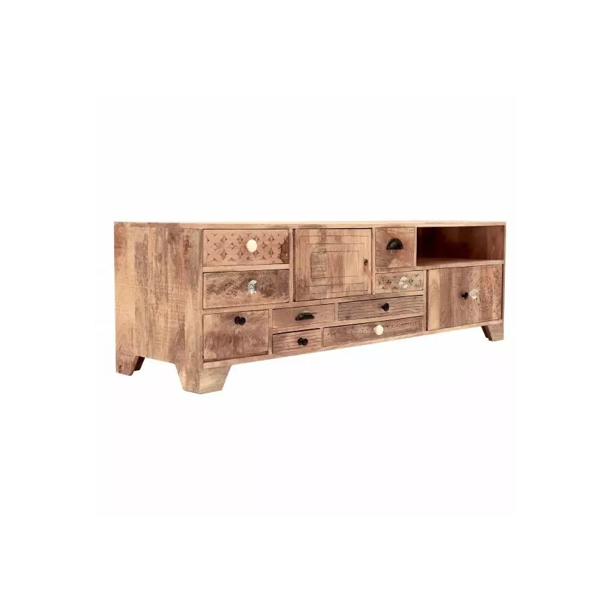 TV stalas MANU 160x50 cm medžio masyvo/mango medis