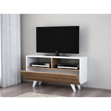 TV Staliukas NOVELLA 50,6x90 cm baltas/rudas