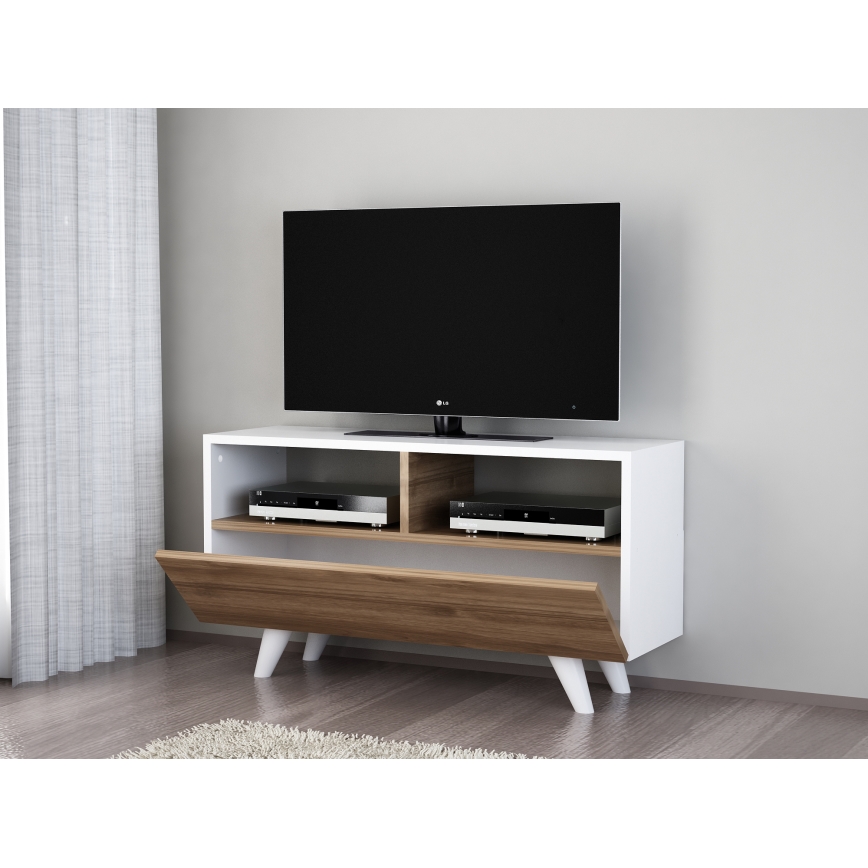 TV Staliukas NOVELLA 50,6x90 cm baltas/rudas