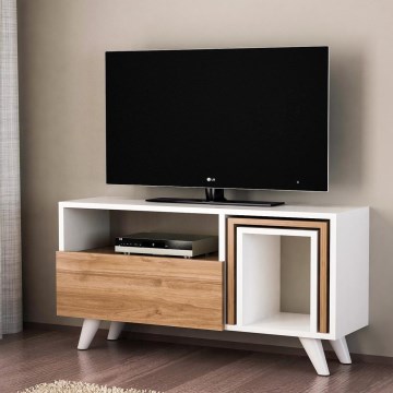 TV staliukas NOVELLA 51x90 cm balta/ruda