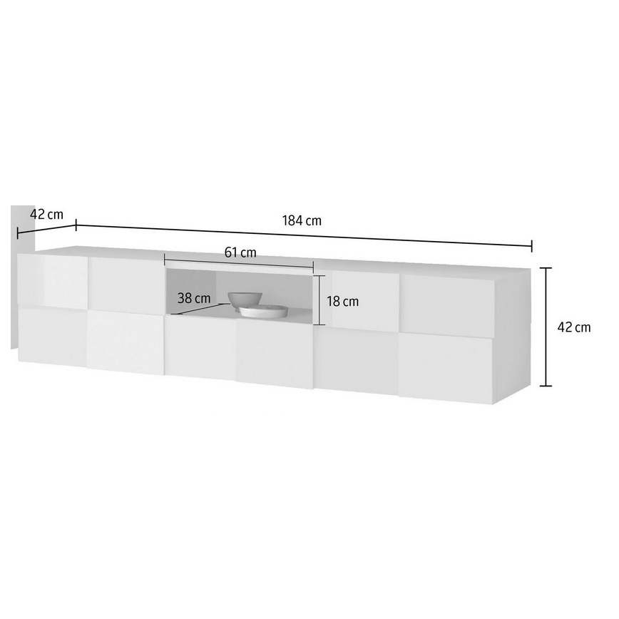 TV staliukas SERIAN 184x42x42 cm baltas