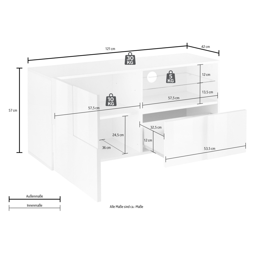 TV staliukas SERIAN baltas