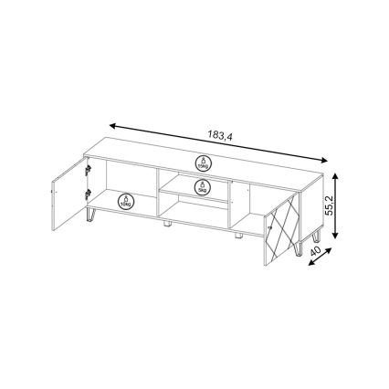 TV staliukas SULA artisan ąžuolas/balta