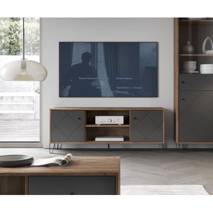 TV staliukas SULA ąžuolas craft/juoda