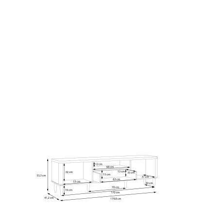 TV staliukas VIRO ruda/kreminė