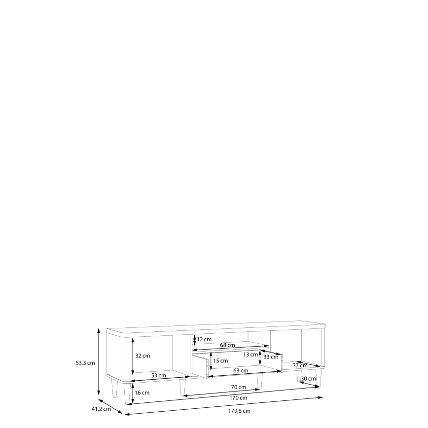 TV staliukas VIRO ruda/kreminė