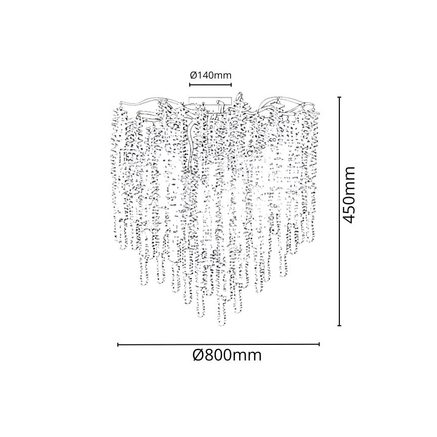 Tvirtinamas krištolinis sietynas 12xG9/40W/230V auksas