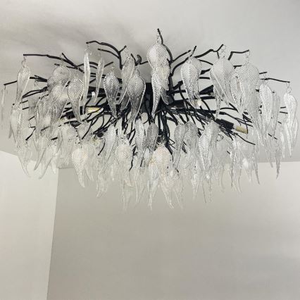 Tvirtinamas krištolinis sietynas 12xG9/40W/230V juoda