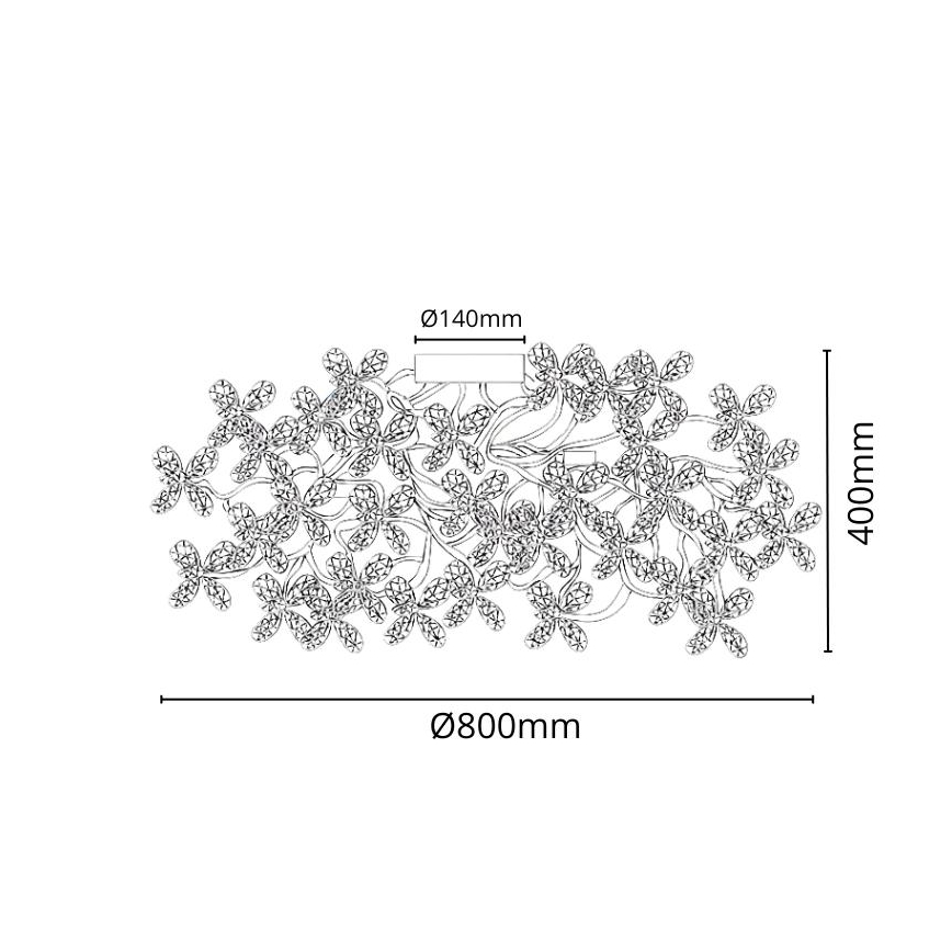 Tvirtinamas krištolinis sietynas 12xG9/40W/230V spalvingas