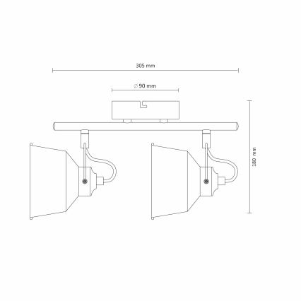 Tvirtinamas LED lubinis šviestuvas 2xE14/8W/230V