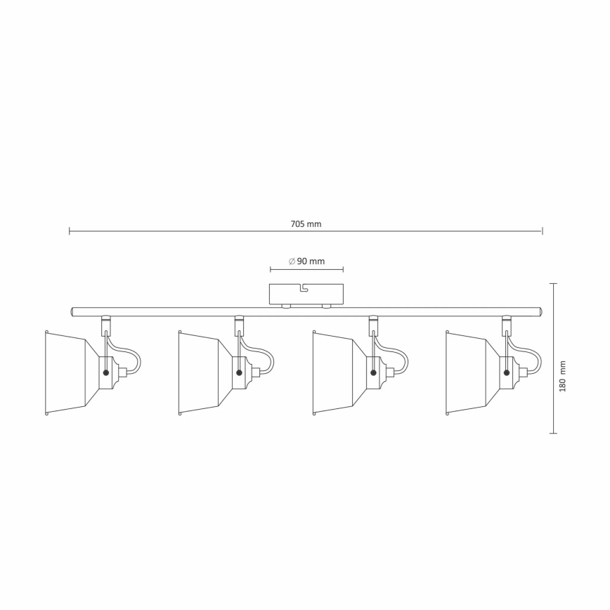 Tvirtinamas LED lubinis šviestuvas 4xE14/8W/230V