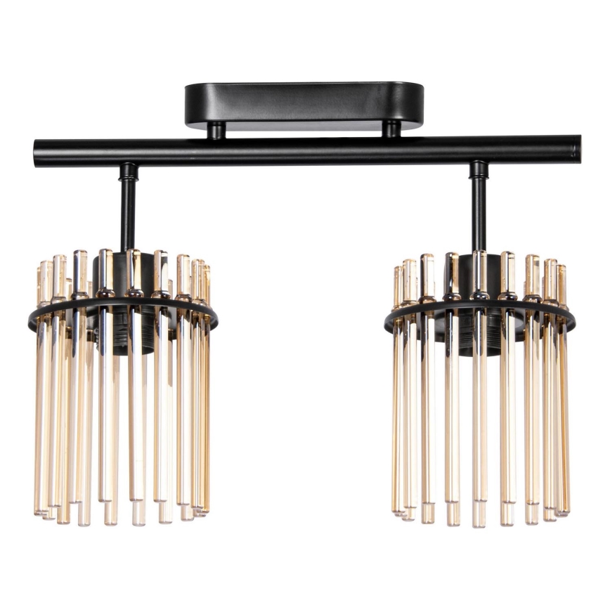 Tvirtinamas sietynas 2xE27/60W/230V juoda/dūminis