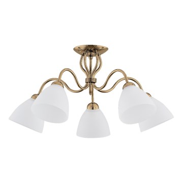 Tvirtinamas sietynas ARIEL 5xE27/15W/230V auksas