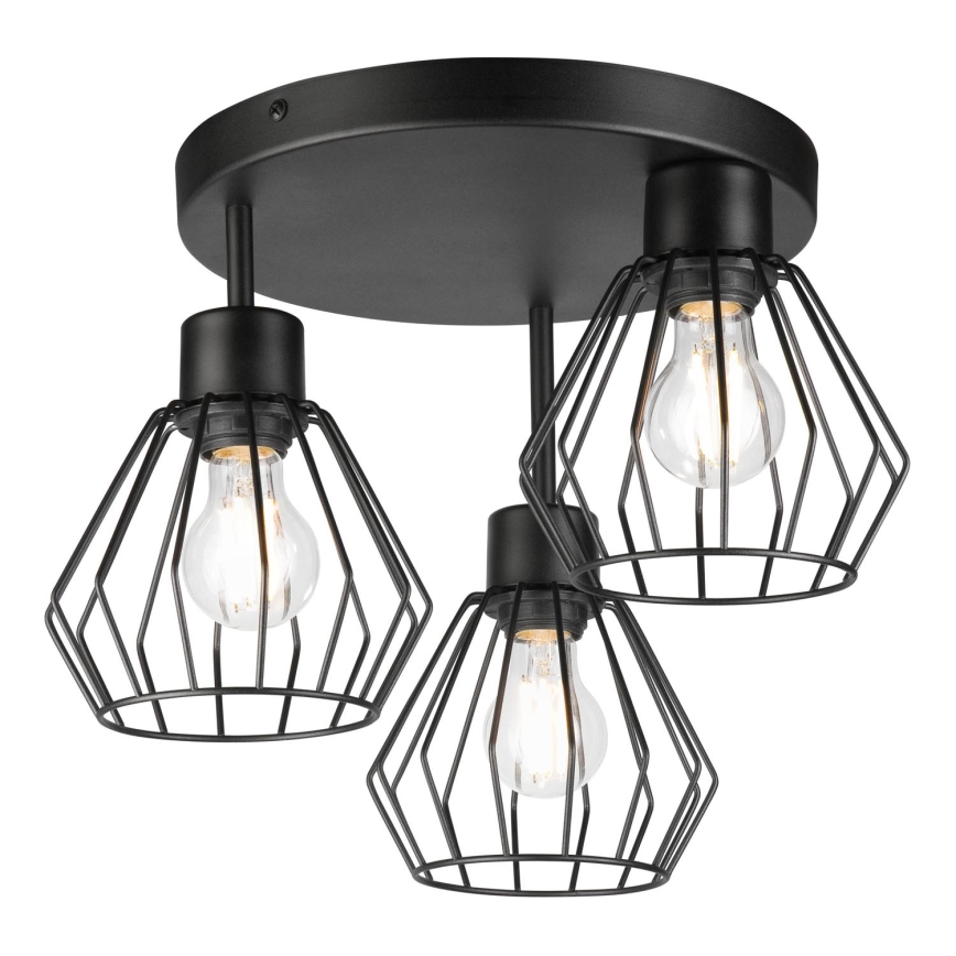 Tvirtinamas sietynas AUDREY 3xE27/60W/230V juoda