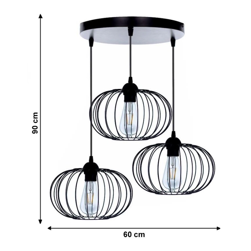 Tvirtinamas sietynas BOCCA 3xE27/60W/230V