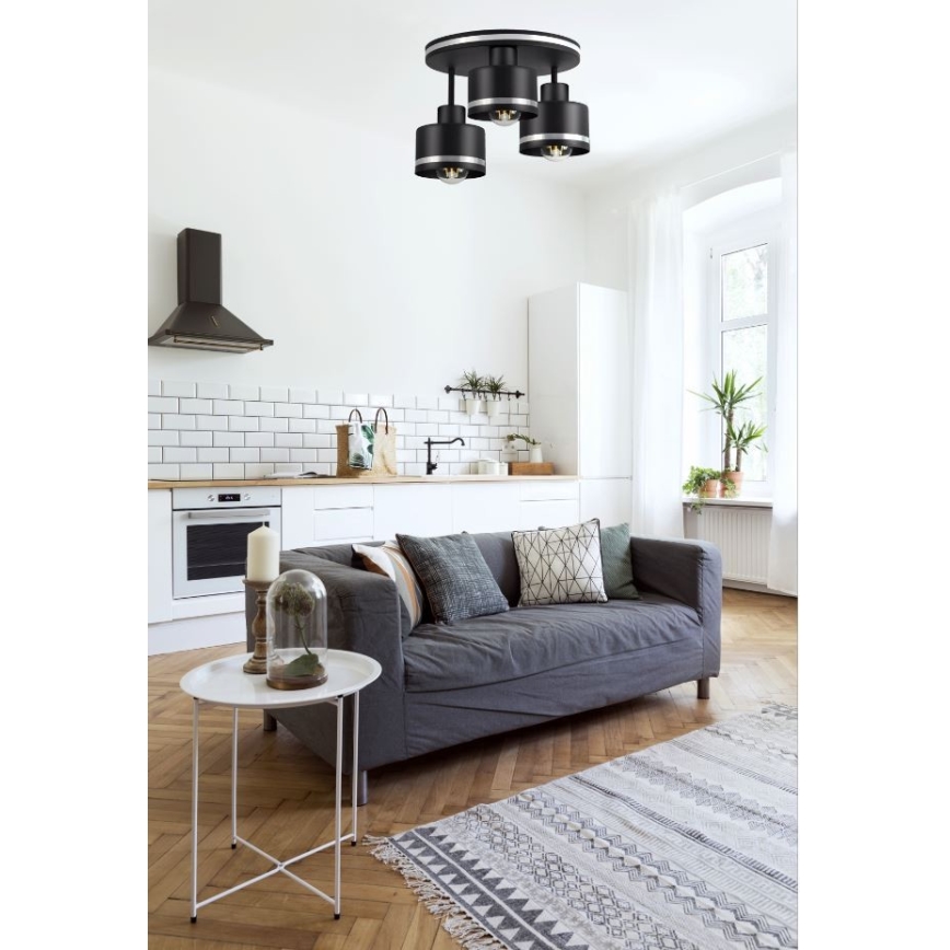 Tvirtinamas sietynas BODO SILVER 3xE27/60W/230V