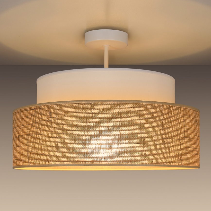 Tvirtinamas sietynas BOHO 1xE27/60W/230V balta/smėlio spalva