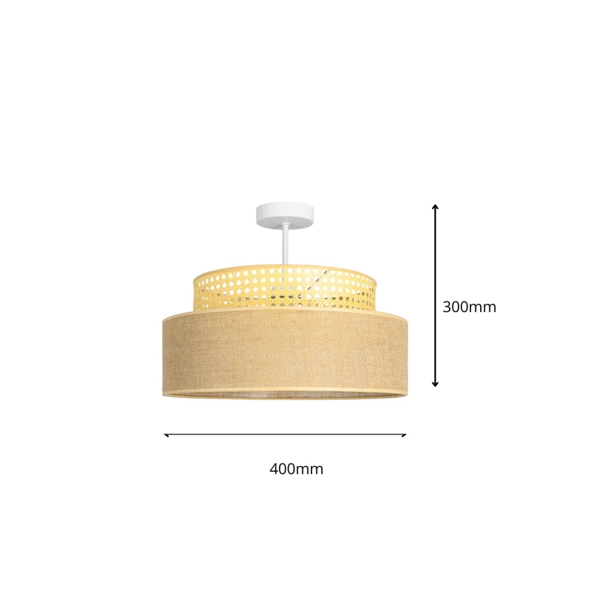 Tvirtinamas sietynas BOHO 1xE27/60W/230V diametras 40 cm rotangas