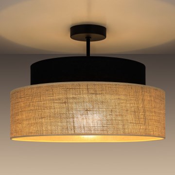 Tvirtinamas sietynas BOHO 1xE27/60W/230V juoda/smėlio spalva