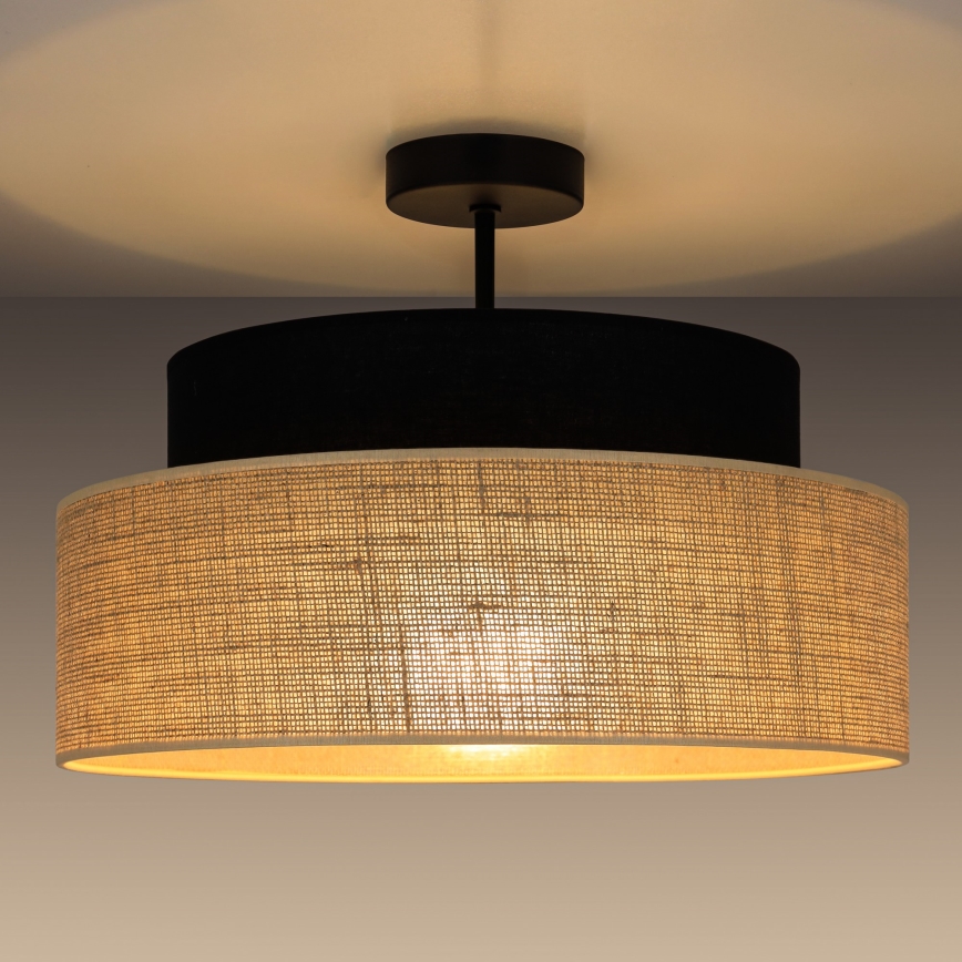 Tvirtinamas sietynas BOHO 1xE27/60W/230V juoda/smėlio spalva