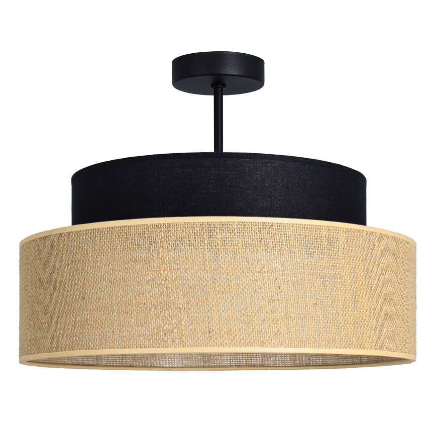 Tvirtinamas sietynas BOHO 1xE27/60W/230V juoda/smėlio spalva