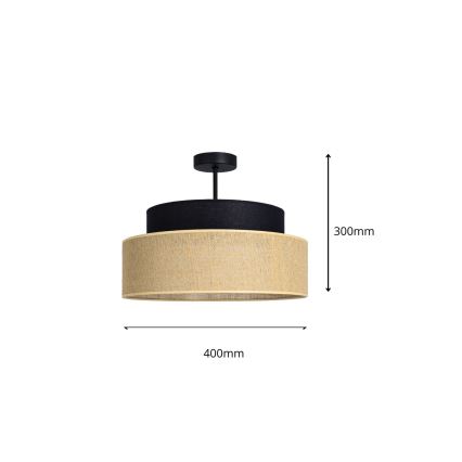Tvirtinamas sietynas BOHO 1xE27/60W/230V juoda/smėlio spalva