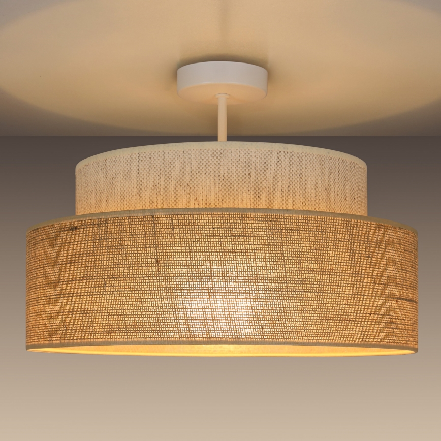 Tvirtinamas sietynas BOHO 1xE27/60W/230V kreminė/smėlio spalva