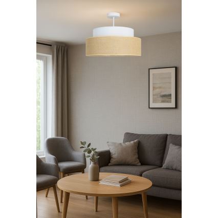 Tvirtinamas sietynas BOHO 1xE27/60W/230V kreminė/smėlio spalva
