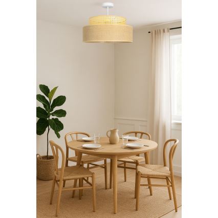Tvirtinamas sietynas BOHO 1xE27/60W/230V rotangas
