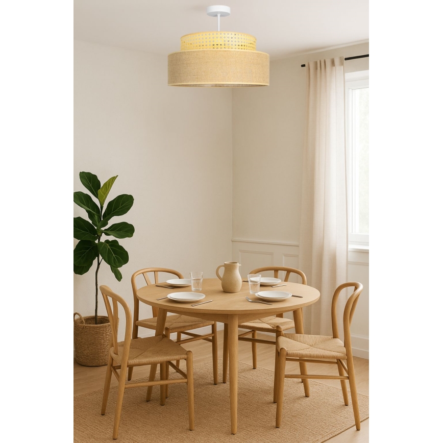 Tvirtinamas sietynas BOHO 1xE27/60W/230V rotangas