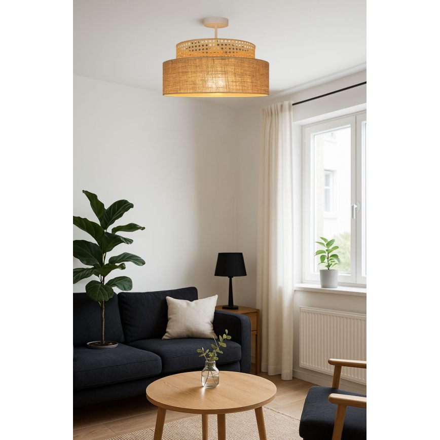 Tvirtinamas sietynas BOHO 1xE27/60W/230V rotangas