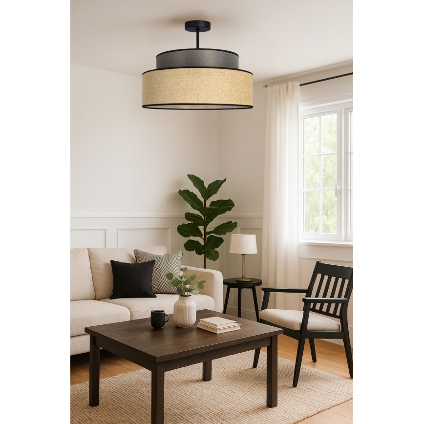Tvirtinamas sietynas BOHO 1xE27/60W/230V ruda/smėlio spalva