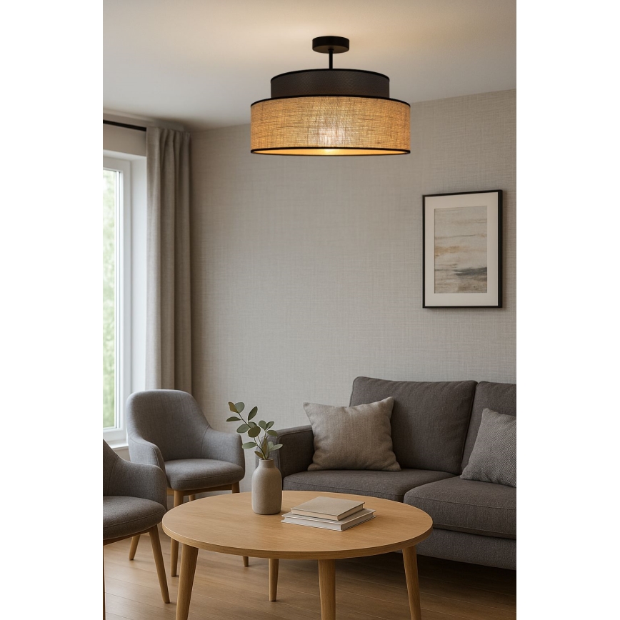 Tvirtinamas sietynas BOHO 1xE27/60W/230V ruda/smėlio spalva
