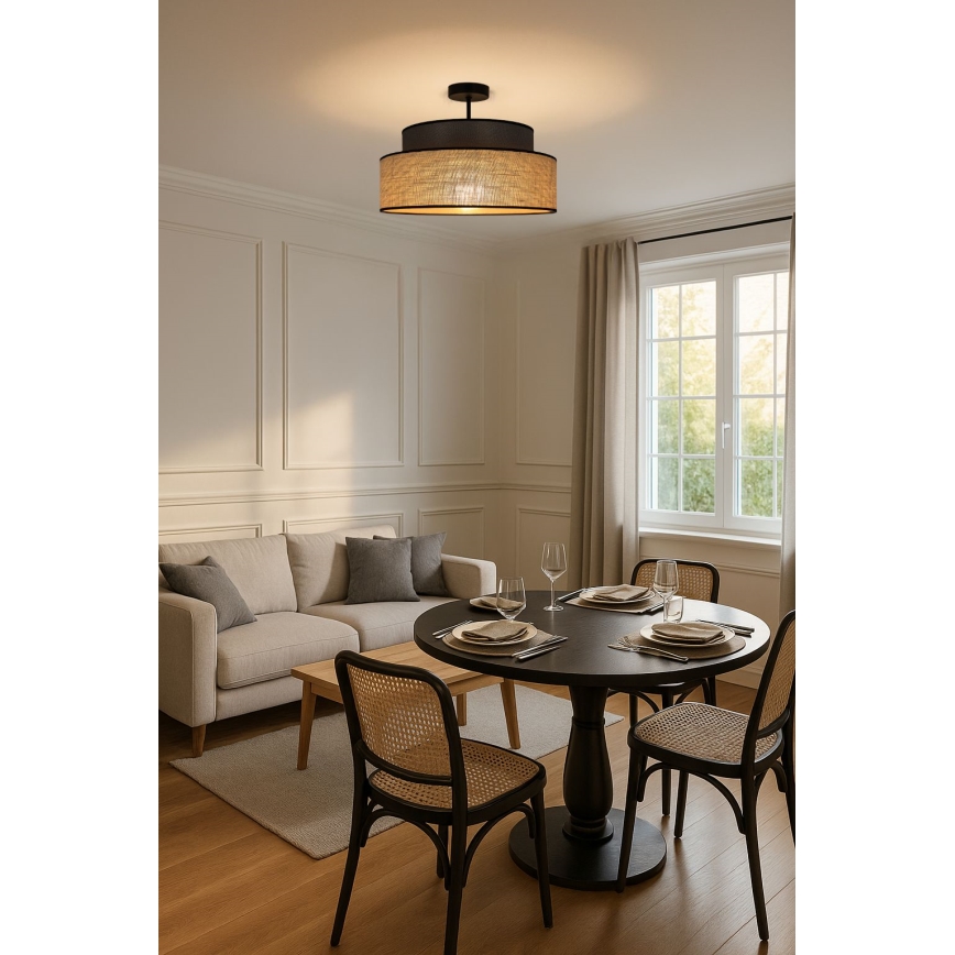 Tvirtinamas sietynas BOHO 1xE27/60W/230V ruda/smėlio spalva