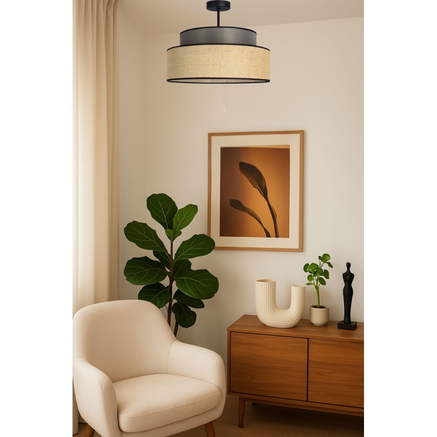 Tvirtinamas sietynas BOHO 1xE27/60W/230V ruda/smėlio spalva