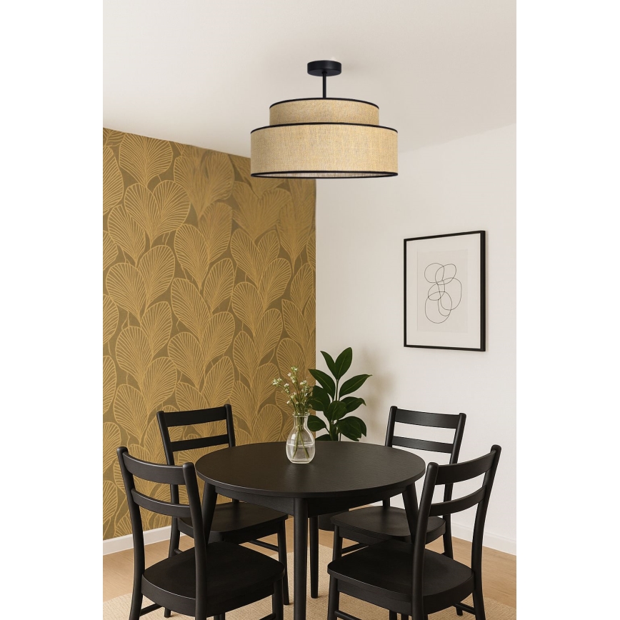Tvirtinamas sietynas BOHO 1xE27/60W/230V smėlio spalva