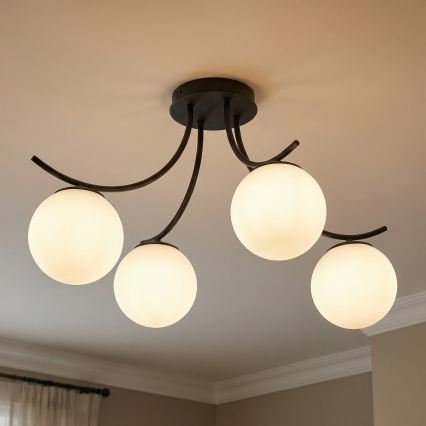 Tvirtinamas sietynas BOSTON 4xE14/10W/230V juoda