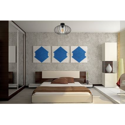 Tvirtinamas sietynas CORRINI 1xE27/60W/230V diametras 34 cm juoda/permatoma