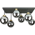 Tvirtinamas sietynas DEA 6xE14/60W/230V juoda/auksas/dūminis juoda