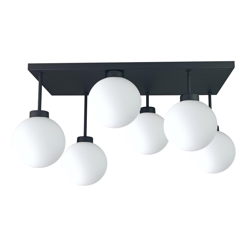 Tvirtinamas sietynas DEA 6xE14/60W/230V juoda/balta