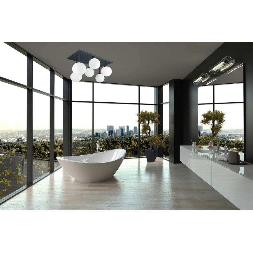 Tvirtinamas sietynas DEA 6xE14/60W/230V juoda/balta
