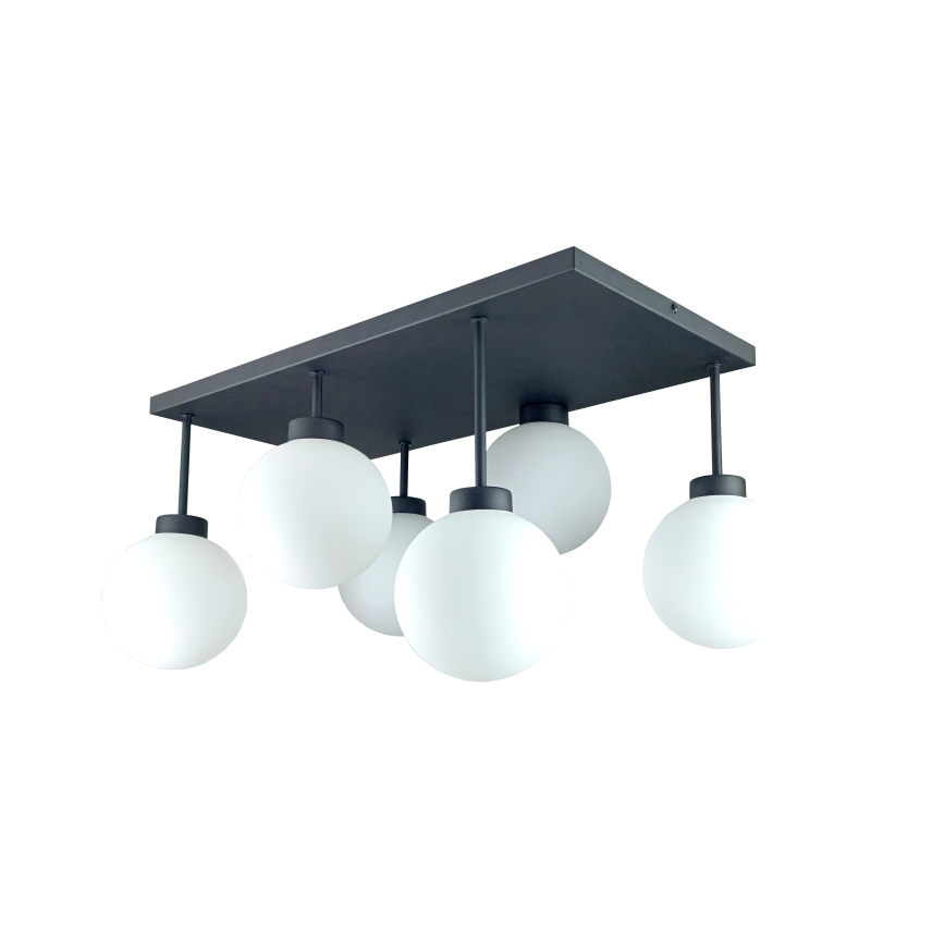Tvirtinamas sietynas DEA 6xE14/60W/230V juoda/balta