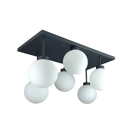 Tvirtinamas sietynas DEA 6xE14/60W/230V juoda/balta