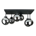 Tvirtinamas sietynas DEA 6xE14/60W/230V juoda/dūminis juoda