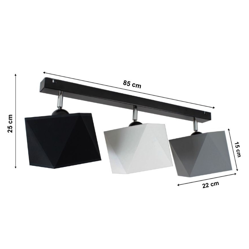 Tvirtinamas sietynas DIAMENT 3xE27/60W/230V