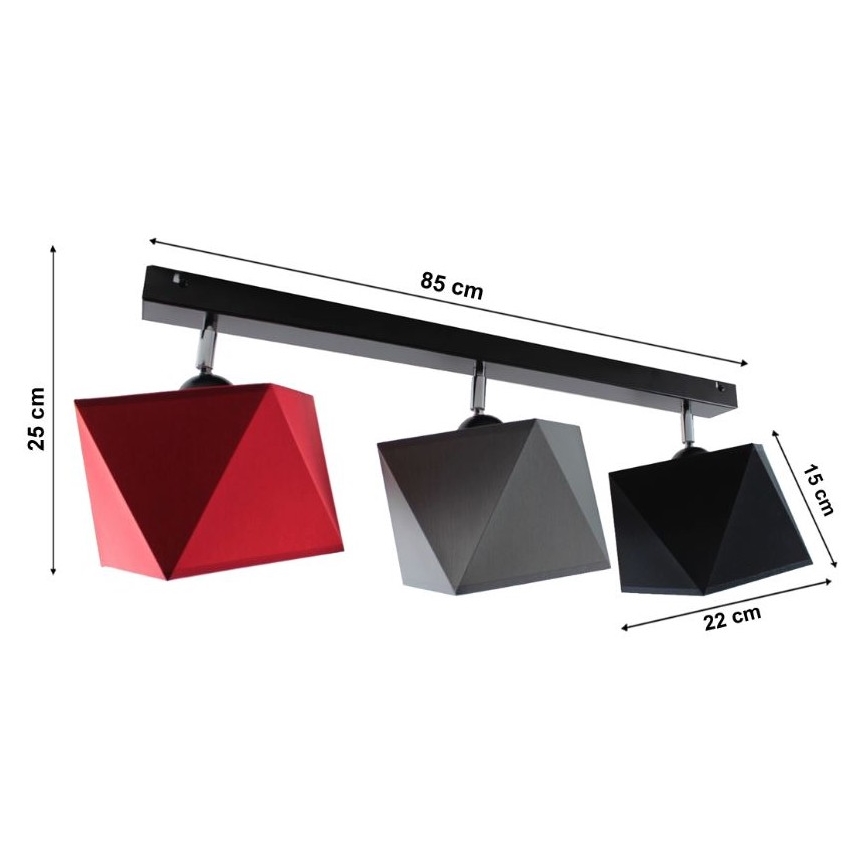 Tvirtinamas sietynas DIAMENT 3xE27/60W/230V