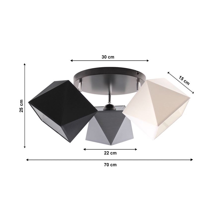 Tvirtinamas sietynas DIAMENT 3xE27/60W/230V