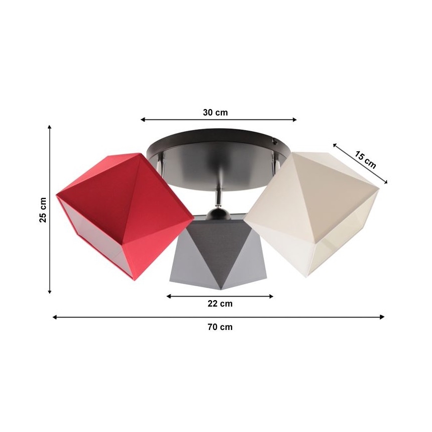 Tvirtinamas sietynas DIAMENT 3xE27/60W/230V