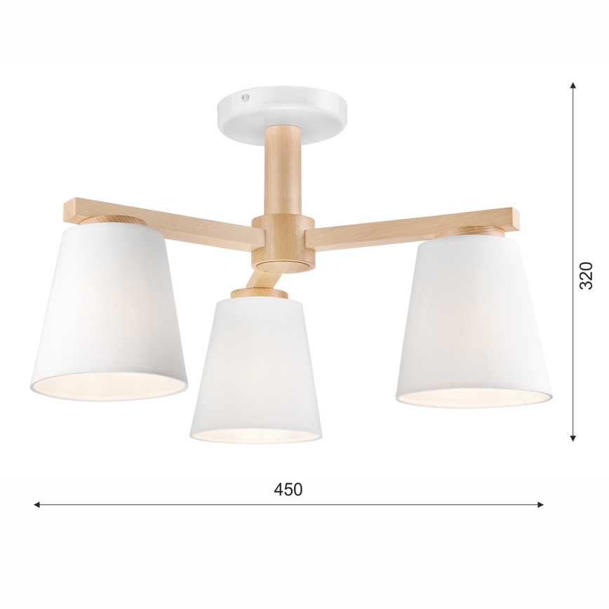 Tvirtinamas sietynas ELLIE 3xE27/60W/230V bukas